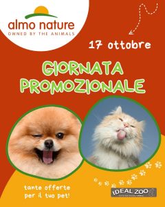 Giornata promozionale Almo Nature del 17 ottobre da Ideal Zoo